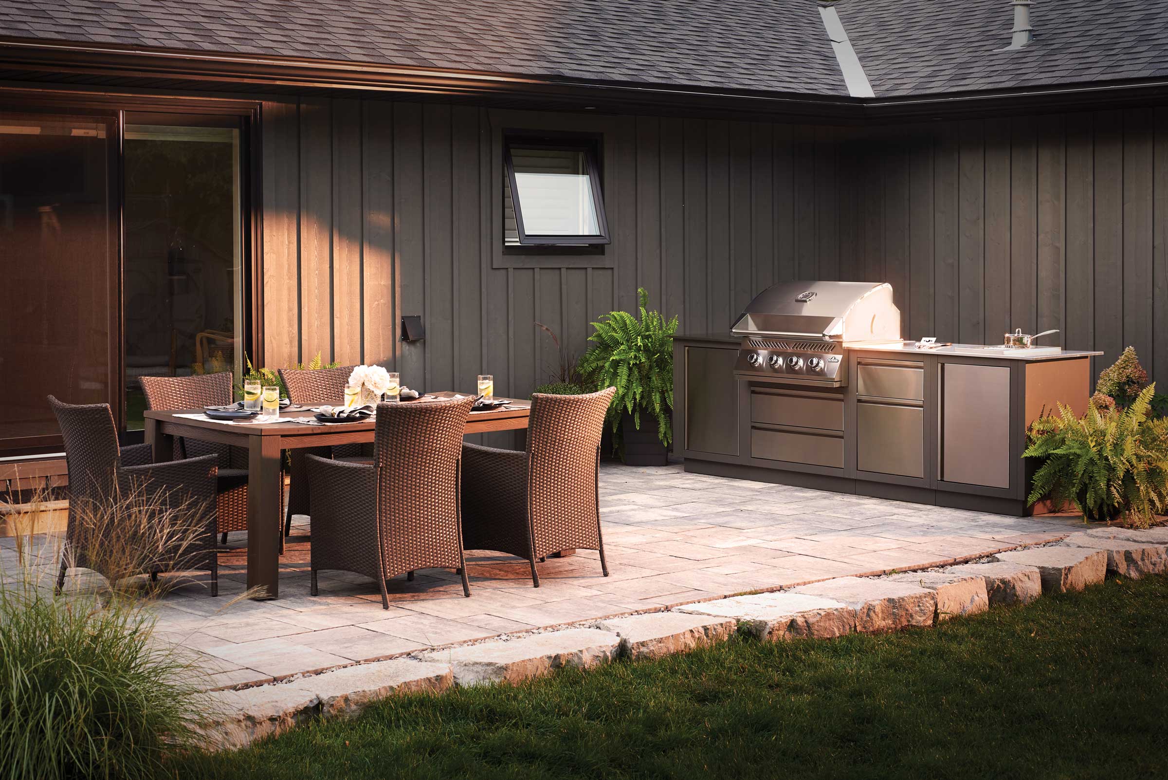 Built-in style Napoleon grill on outdoor patio